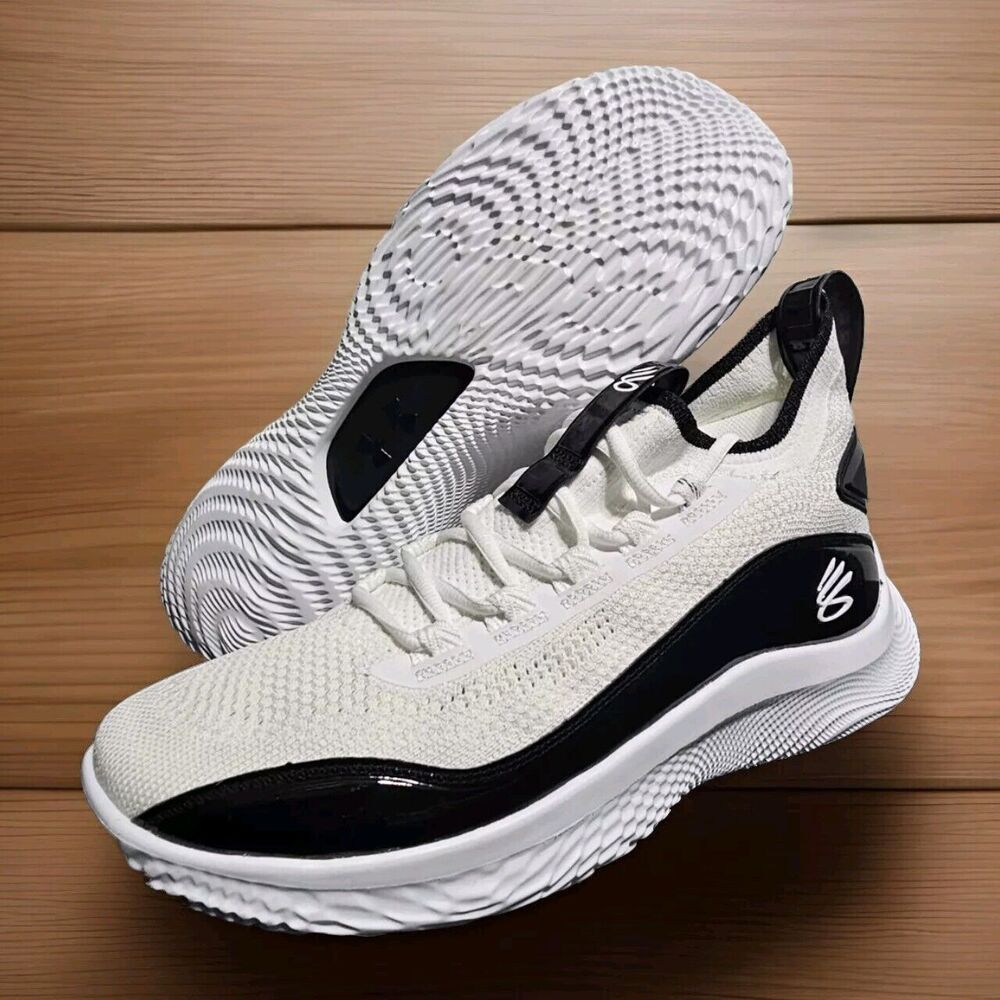 Under Armour Curry Flow Basketball Shoes White Black 3024785-111 Mens Size 11.5